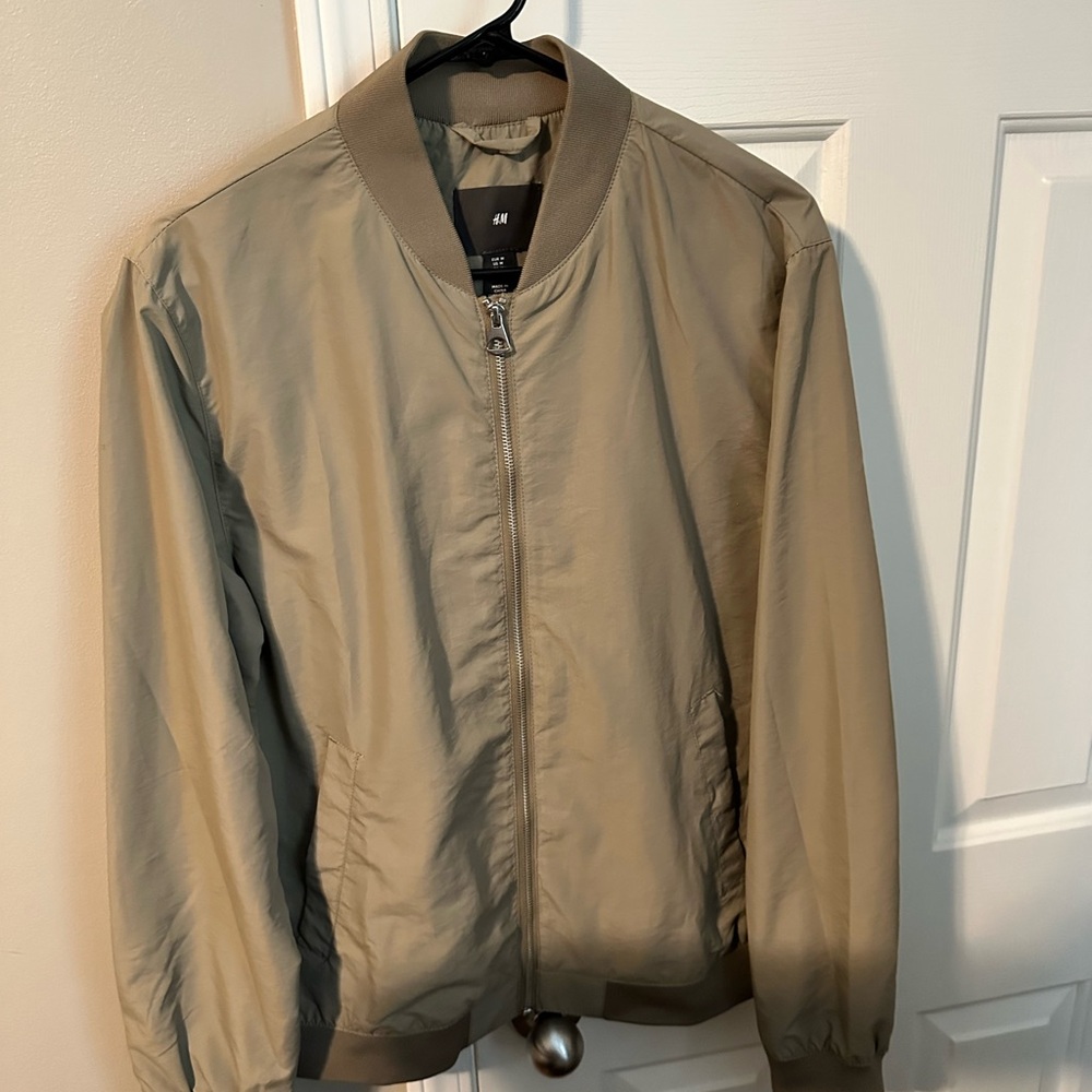 H&M Men's Beige Bomber Jacket